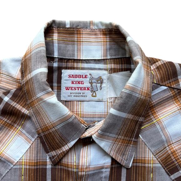 Vintage Saddle King Western 70s/80s SS Button Up Size L/XL GUC - Picture 7 of 8